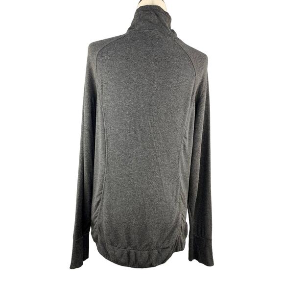 Yogalicious Split Mock Neck Gray Sweatshirt Size L Super Soft - Picture 3 of 4